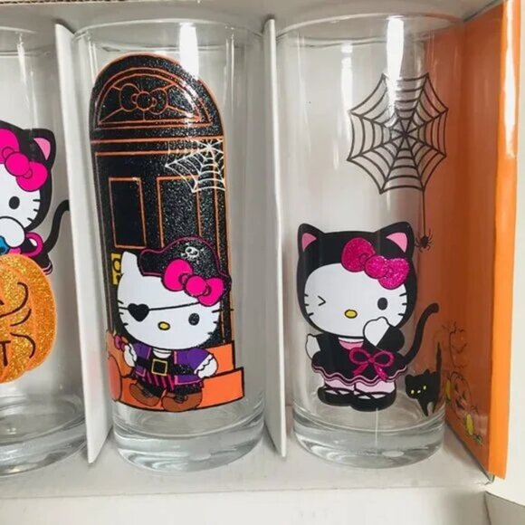 Sanrio Hello Kitty Halloween Limited Edition Glassware Set Of 4 Cups - Picture 2 of 4